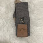 J.Crew ‎ Women's Dress Sock  One Size Gray Embroidered Floral Lightweight NWT Photo 3
