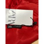 ZARA NEW  Red Satin Silk Sleeveless Deep V Neck Slit Cutout Back Maxi Dress Sz L Photo 4