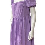 SheIn Women's Purple Square Neck Puff Sleeve Dress size XL us 12 Pastel Mini Photo 3