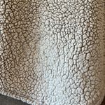 The Comfy Pullover Sherpa Beige Zip Neck Sweatshirt Cozy Womens Small Photo 7