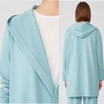 Eileen Fisher  Cozy Brushed Terry Hooded Jacket Size L Sea foam Coastal Lagenlook Photo 5