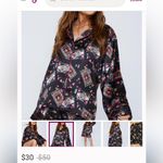 Nasty Gal Black Shirt with Colorful Queen of Hearts Accents PJ Shirt - Size 8 Photo 8