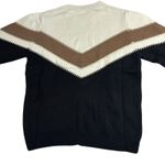 Chevron Sweater‎ Color Block Pullover Knit Top Casual Everyday Small Black Photo 1