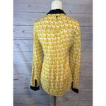 Maeve  Anthropologie Women Button Down Top 4 Novelty Yellow Bagatelle Horse Blue Photo 3