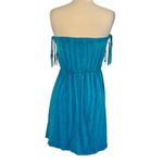 VTG T PARTY 90s Y2K Indie Turquoise Fringe Mini Strapless Dress Boho Festival L Blue Size L Photo 7