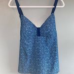 South Point Blue Geometric Tankini Criss Cross Back Adjustable Straps Top 16W Photo 1