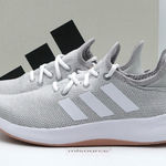 Adidas  Light Gray and White Athletic Shoes Photo 0