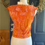 ZARA  Orange and Pink Patterned Sleeveless Top size L NWT Photo 3