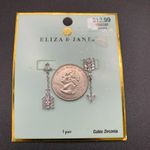 Dangling Opposite Arrow Arrowhead Sparkly CZ Sterling Silver Earrings NEW Photo 2