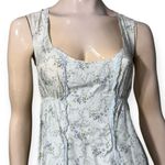 Mimo Women’s Size S Light Blue Floral Print Cotton Voile Sleeveless Tank Dress Photo 5