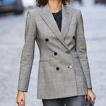 Theory Cardinal Windowpane Portland Plaid Wool Blazer Womens Size 0 Career Photo 3