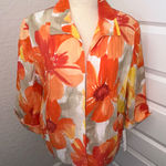 Alfred Dunner New,  Tuscan Sunset Floral Print 3/4 Length Sleeve Open Front Blazer Jacket Size 18  Photo 0