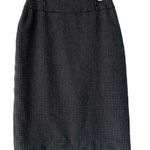 Anne Klein Grey Houndstooth Wool Blend Stretch Pencil Skirt Womens Size 6P Photo 0