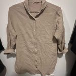 Soft Surroundings  button down tan shirt small Photo 5