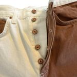 Topshop  paneled straight Kort jeans in brown and white
Women’s Size 9 Photo 6