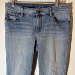 Ann Taylor LOFT Jeans Light Wash Curvy Skinny Cropped Ankle Zip Straight Leg Size 14 Photo 1