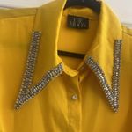 Moon Collection  The Moon Yellow Top Jeweled Blade Collar Rockabilly‎ Medium BOLD Photo 9