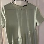 ZARA  Women Tiered Maxi Dress  light green SZ M NWOT Photo 4