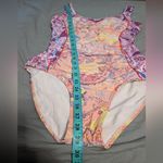 Sundance  Paisley Print Two Tone One Piece Swimsuit Women's Medium Purple/Yellow Photo 7