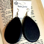 Fashion Jewelry Dark Wooden Wood Drop Earrings Brown Photo 0