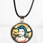 Handmade Retro Horror Bats & Pinup Charm Necklace – Limited Edition Gothic & Pinup Aesthe Photo 0