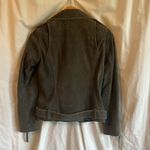 Topshop  Suede Leather Zip Up Belted Moto Biker Jacket Photo 2