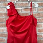 Eliza J One Shoulder Sheath Dress Knee Length Bow Red Women’s 14 Cocktail Party Photo 2