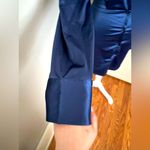 Boutique NWOT Womens Super Sexy Satin Shirt Dress Silky Satiny Dark Navy Size Medium Photo 5