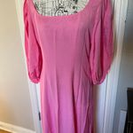 Loeffler Randall Linen Carmina Bubblegum Curve Dress Long dress in bubblegum pink linen Summer Beach Dress Pastel Coquette Colorful Bright Coastal Cottage Western Barbie  Photo 4