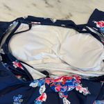 Ekouaer NWOT Floral Off-Shoulder Swimsuit XL One-Piece Bathing Suit Navy Photo 6