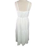 Lucky Brand  Sz M White Eyelet Tiered Summer Sun Dress Cotton Beach Boho Festival Photo 4