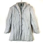Saxton Hall | Vintage Down Feather Women's Light Gray Hooded Puffy Coat M Petite Size undefined Photo 0