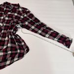Torrid Pink Black White Plaid Flannel Button Up Long Sleeve Camp Shirt Size 2X Photo 7