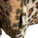 Victor Alfaro Beaded Leopard Print Faux Fur Jacket Size Petite 12P Black Photo 5