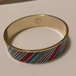 LC Lauren Conrad Signed LC - Women’s Metal Costume Bangle Bracelet Gold Tone / Blue / Aqua Enamel Photo 0
