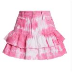 Love Shack Fancy Landen Skirt Size 4 Pink Tie Dye Tiered Ruffle Mini Skirt Cotton Photo 12