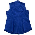 Theory Top Womens Large Blue Trisama Collared Button Down Blouse Cotton Blend Photo 1