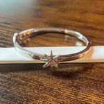 Anthropologie Marlyn Schiff North Star Rhinestone Silver Tone Hinged Bangle Bracelet Photo 1
