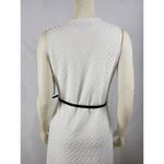 Sharagano  Womens Dress Size 8 White Stretch Sleeveless Belted Textured Maxi NEW Photo 7