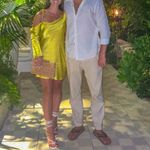 Shona joy  Sofia Asymmetrical Long Sleeve Mini Dress –‎ Lime size US 10 Photo 3