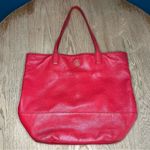 Tory Burch Michelle Tote Large Cherry Red Shoulder Bag Purse Photo 0