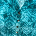 Coral Bay  Green and Blue Tunic with Bell Sleeves and Mandarin Collar Photo 2