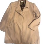 Tan Wool Blend Coat Floral Lined Neutral Academia Fall Winter Warm Jacket size M Size M Photo 0