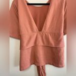Nike  Dri-fit Studio Yoga Wrap V-Neck Rust Top Size L Photo 1