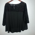 Decree plus size black lace sleeve high low blouse Photo 3
