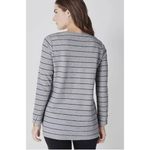 J.Jill Top Womens Small Grey Striped Textured Patch Pocket Knit Tunic Cotton Photo 2