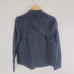 J.Crew NEW Ruffle Trim V-Neck Popover Clip Dot long Sleeve Black Size S Photo 5