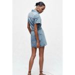 ZARA  SS25 Denim Mini Shirt Dress with Braided‎ Belt Size Large Photo 2