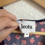 Leota  Navy Faux Wrap, Strawberry Print Dress Size M Photo 2