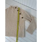 Neely Women’s Oatmeal Ribbed Mock neck Sweater Chunky Shoulder Buttons Size M Size M Photo 4